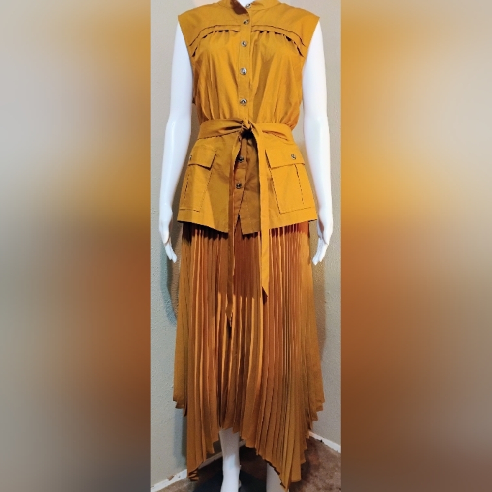 NWT Anthropologie Belted Maxi Dress